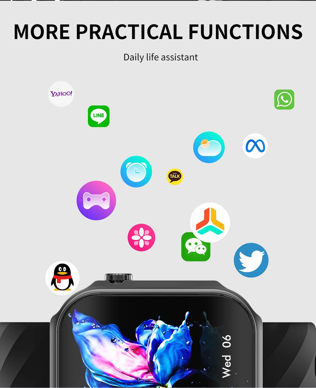 LIGE Neue 2,2-Zoll 3D Gebogenes Display Smartwatch Mit LED-Licht Thermometer Gesundheitsmonitor Smartwatch BT Anruf Sport Fitness Uhr