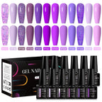 MEET ACROSS 12tlg/Set 7ml Macaron Gel Nagellack mit Box Semi-permanenter UV-Gel Soak Off Nail Art Kit Nagellack für Maniküre