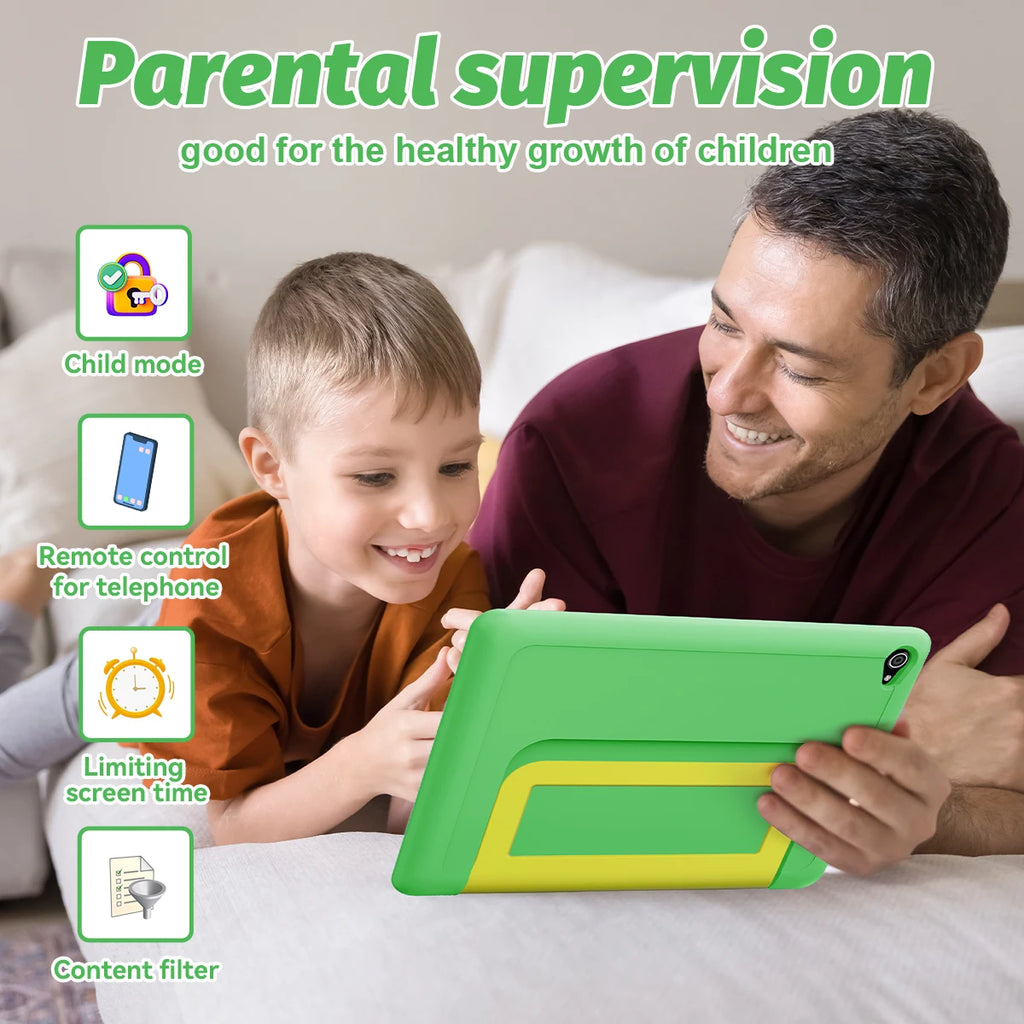 Kinder-Tablet 10 Zoll Android15 20GB RAM 64GB ROM 128GB erweiterbar 5000mAh 8-Core WiFi Bluetooth Kindergeschenk KIDOZ Kindersoftware