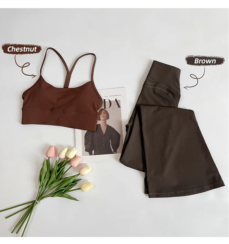 Damen High-Waist Schlag-Yogahosen Bequeme Pilates-Laufleggings Stylische Fitness-Sporthosen