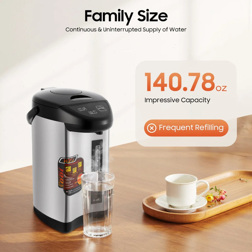 750W Water Heater, Hot Water Dispenser, Electric Kettle 4L Black 220V, Fast Boiling Large Capacity for Home Drinking Water