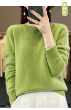 100 % Merinowolle Pullover Damen O-Ausschnitt Kaschmir Strickwaren Female Pullover Herbst Winter Freizeit Oberteile Einfarbig Weiche Kleidung