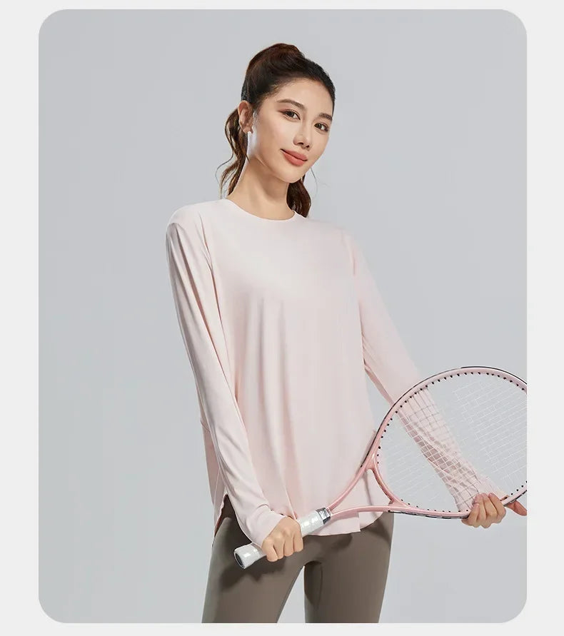 STOUREG Yoga Cover Up, atmungsaktive Sportbekleidung, lockeres Fitness-Shirt, Sport-Tops in großen Größen, kühlendes Sommer-T-Shirt