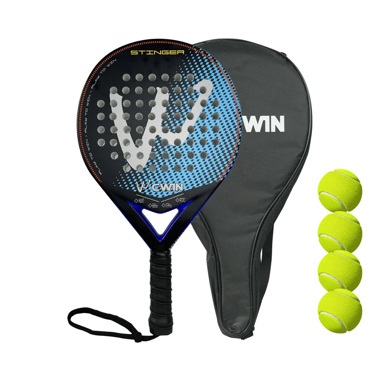 Padel-Schläger | Carbonfaser-Oberfläche | mit EVA Memory Flex Schaumkern | Leichte Padel-Tennisschläger | Padel-Schläger
