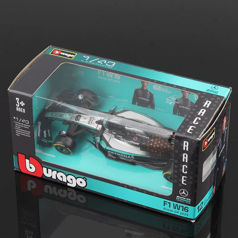 Bburago 1:43 2025 F1 Legierungsauto Modell Formel Racing Die Cast Spielzeug SF25 RB21 W16 MCL39 Red Bull Mercedes Ferrari McLaren
