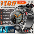 2026 Neue T-Rex3 Pro 1100mAh Akku Smartwatch GPS-Route 5ATM Wasserdicht Sport Lauf-Tracker Outdoor Kompass Militär-Smartwatch