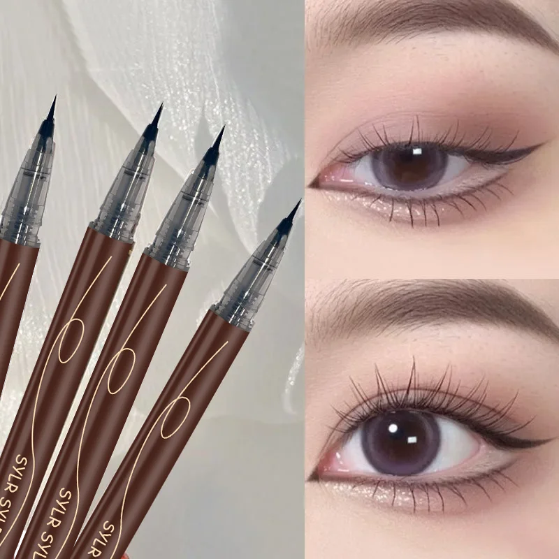 Ultrafeiner Augenbrauenstift wasserfest professioneller schweißfester flüssiger Eyeliner Augenbrauen-Dauer-Make-up-Kunst mit zwei Funktionen
