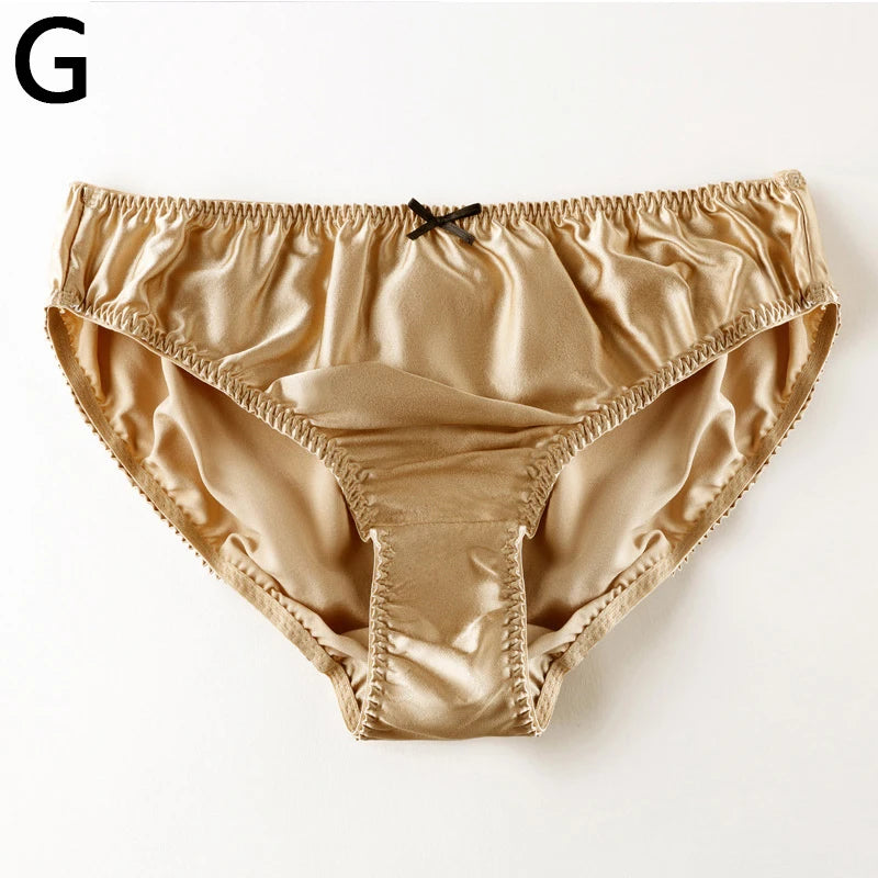 Damen 100% Maulbeerseide seidiger Slip Mode Spitze Brief Große Größe Bequeme Atmungsaktive Einfarbige Dessous Nahtlose Unterwäsche