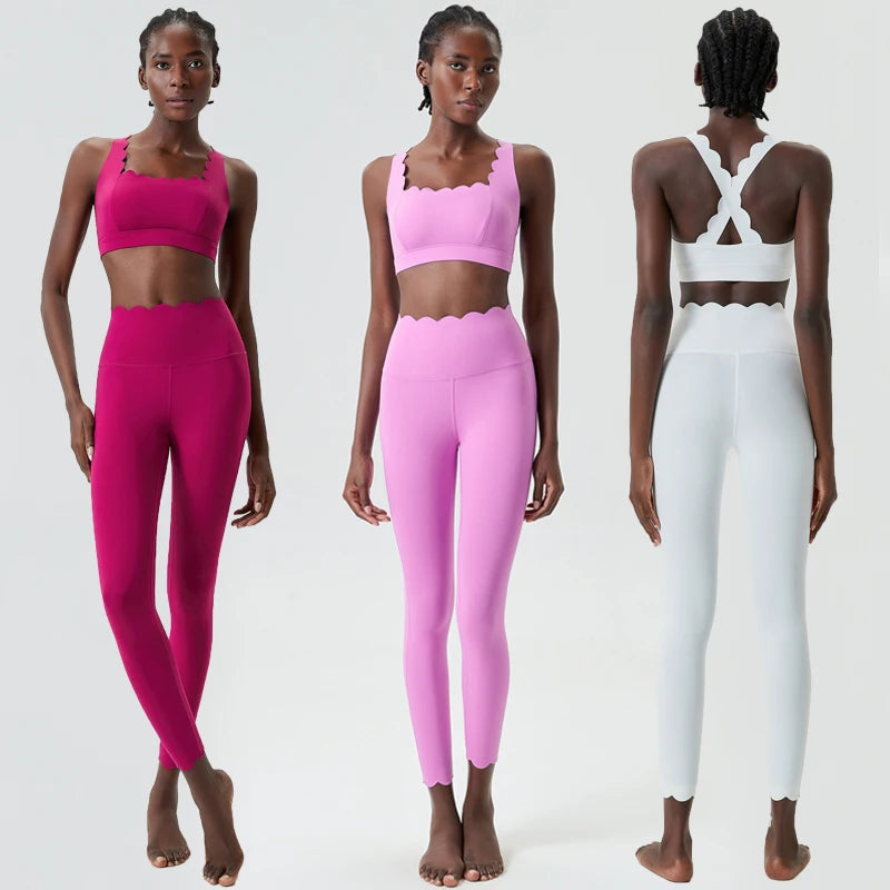 Damen einfarbiger Gym-Anzug Zweiteiler Fitness Yoga Set Super Stretch Slim Fit Lauf-Sportbekleidung Atmungsaktive Trainingskleidung Hauptbild