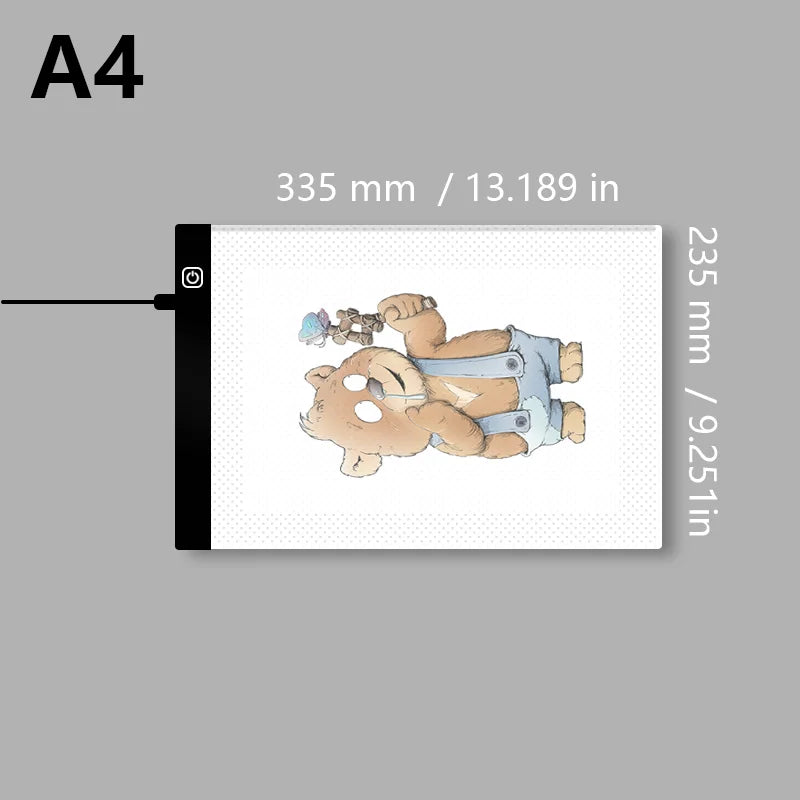 LED Leuchtpad Kopiertisch Transparentes Schreib- und Zeichenbrett Ideal für Künstler und Studenten Anime-Kunst Replizierung Zeichentool