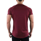 Herren Sommer Fitness Einfarbiges Gym T-Shirt Bekleidung Rundhals Kurzarm T-Shirt Baumwolle Slim Fit T-Shirt Bodybuilding Workout T-Shirts Oberteile
