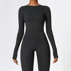 NCLAGEN Yoga-Shirts für Damen, Langarm, Winter, Fitness, Laufen, Gym-Kleidung, Workout, Dry Fit, atmungsaktiv, hochelastisches Sport-Oberteil