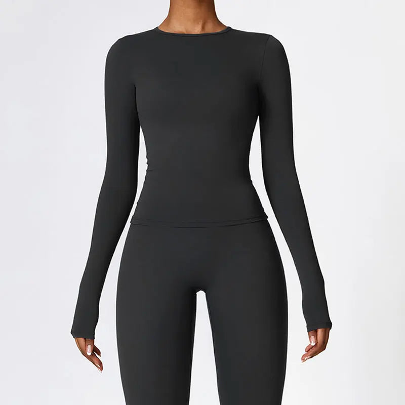 NCLAGEN Yoga-Shirts für Damen, Langarm, Winter, Fitness, Laufen, Gym-Kleidung, Workout, Dry Fit, atmungsaktiv, hochelastisches Sport-Oberteil