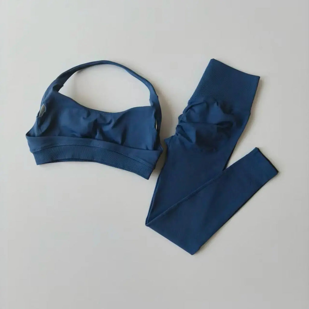 Nahtloses Yoga-Set für Damen, Beauty-Rücken-Sport-BH, Unterwäsche, Pfirsich-Po-Fitness, hohe Taille, Leggings, Gymnastik-Yoga-Set, Pilates-Set