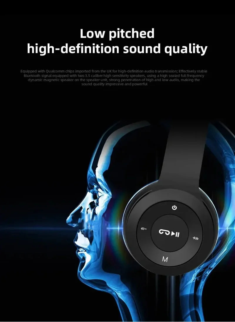 Lenovo Multifunktionaler tragbarer faltbarer kabelloser Bluetooth 5.0 Kopfhörer Für Bluetooth-Verbindung Kabelgebundene Verbindung