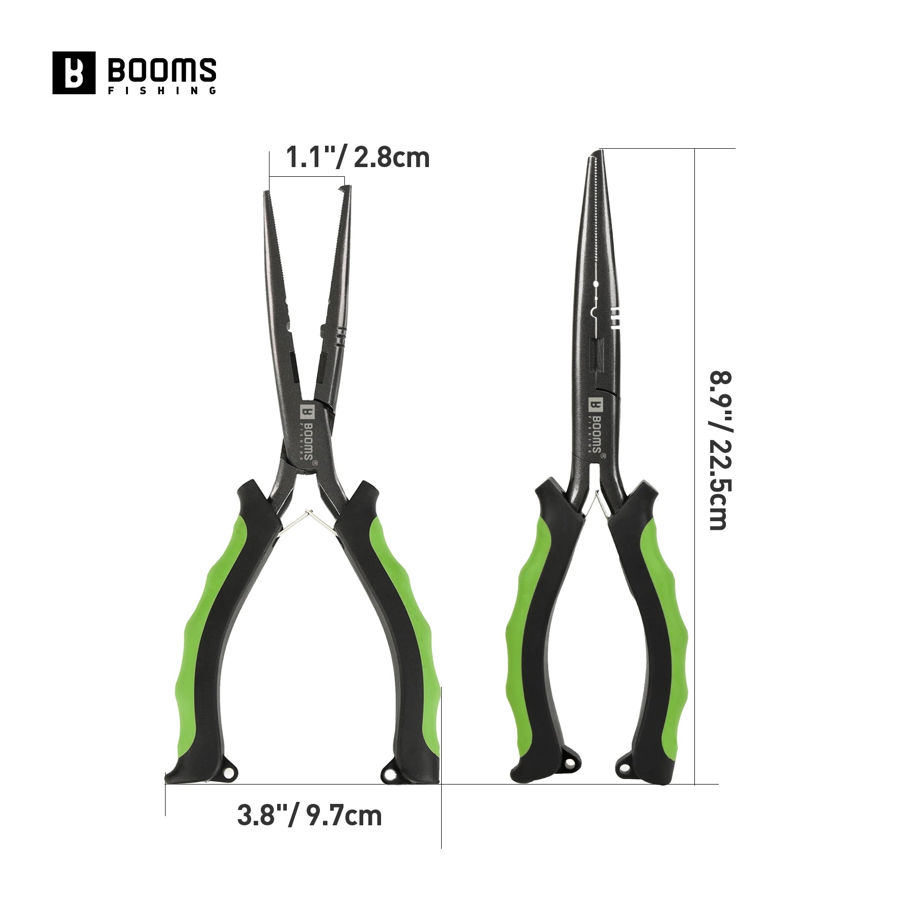 Booms Fishing F03 Multifunktions-Fischereizange 23,5 cm Gerade Langnase Edelstahl-Schnurschere Werkzeuge