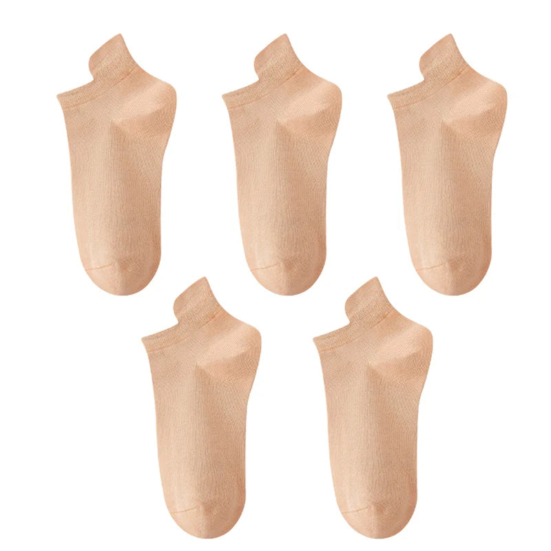 10 Stück=5 Paar Damen Socken Casual Atmungsaktiv Hohe Qualität Knöchelsocken Sommer Low Cut Baumwolle Dünne Kurze Elastische Socken calcetines