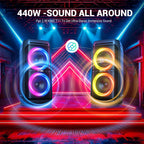 W-KING 100W RMS Bluetooth Lautsprecher, IPX6 Wasserdicht, V5.3 Tragbare Party Boombox Kabellos Tiefer Bass/115dB Lauter Massiver Klang