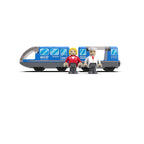 Kind Magnetische Elektrische Eisenbahn Lokomotive Holzschienen Diescast Eisenbahn Mit Zwei Waggons Zug Holzspielzeug Biro Leduo Schiene