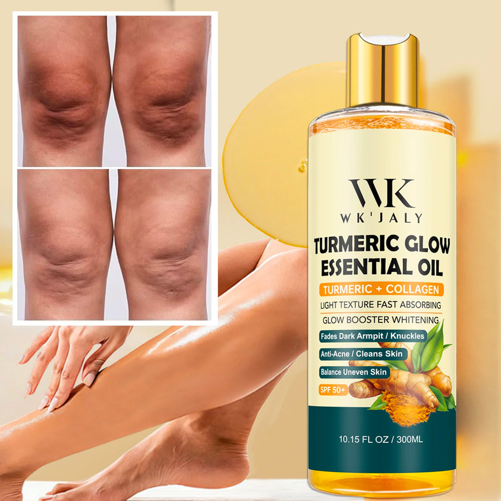 WK JALY Kurkuma Glow Essential Körperöl, feuchtigkeitsspendend, aufhellend, hellt dunkle Achseln und Fingerknöchel auf, gegen Akne, gleicht ungleichmäßige Haut aus
