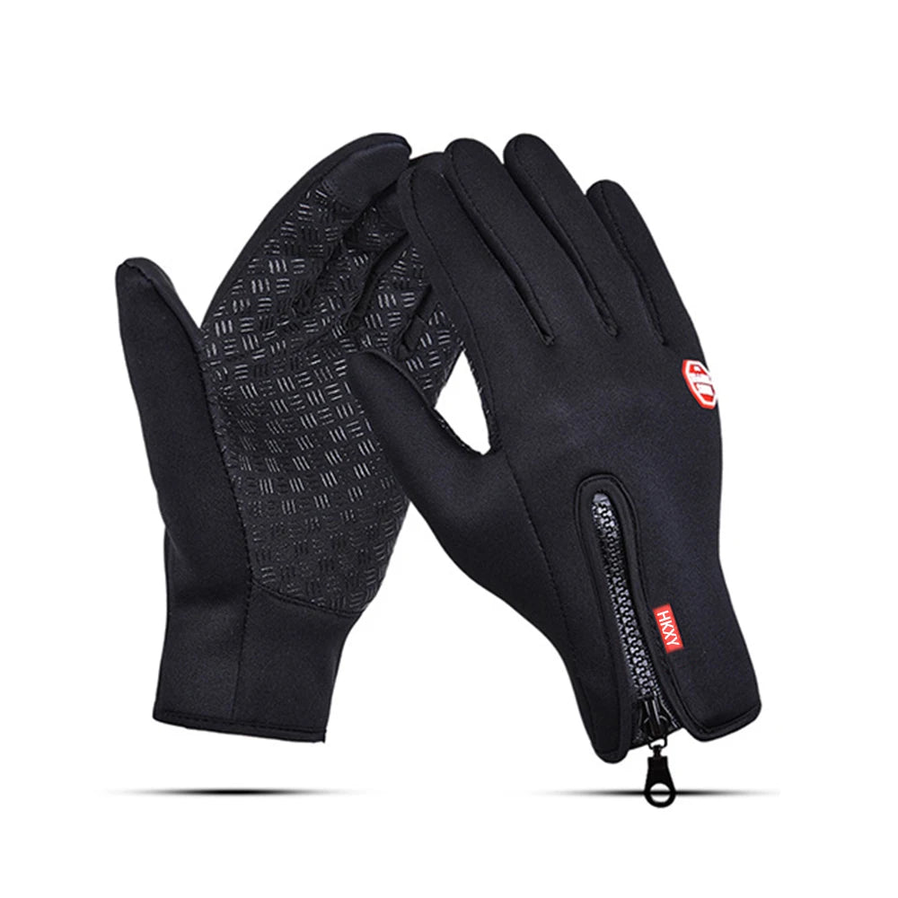 Winter Fahrradhandschuhe Herren Damen Motorrad Fleece Sport Reißverschluss Herbst Touchscreen Warm Wasserabweisend Winddicht Rutschfest Handschuh Hauptbild