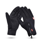Winter Fahrradhandschuhe Herren Damen Motorrad Fleece Sport Reißverschluss Herbst Touchscreen Warm Wasserabweisend Winddicht Rutschfest Handschuh