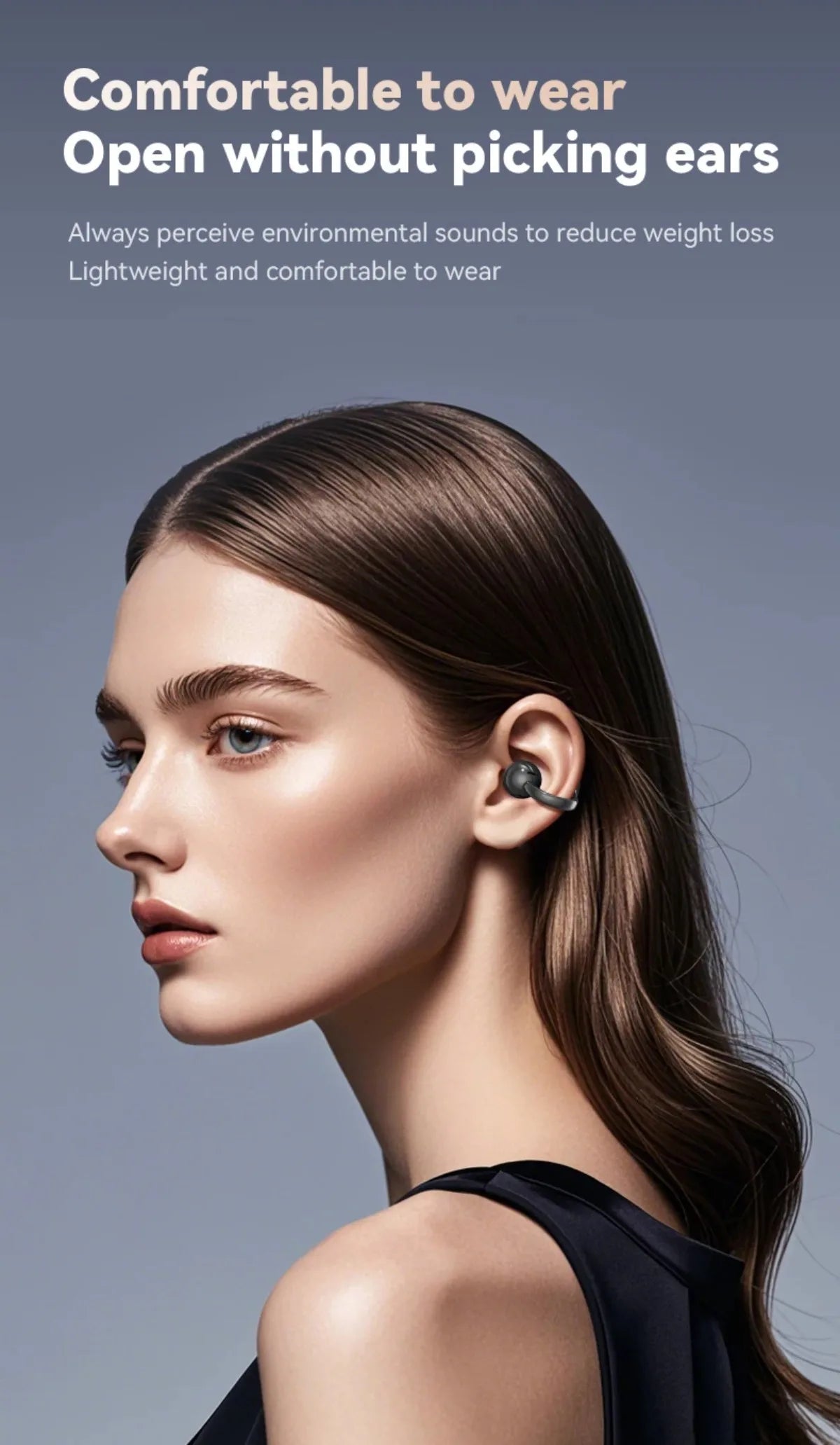 Touchscreen-Bluetooth-Kopfhörer 144 Sprachen Echtzeit-Übersetzung Kopfhörer Drahtlose Open-Ear-Clips Sport-Gaming-Kopfhörer