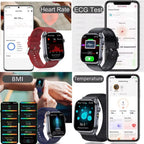 Neue Gesundheitsuhr Harnsäure Blutdruck Blutsauerstoff Körperanalyse Körperfett Smartwatch EKG+PPG Bluetooth Anruf Uhr Frauen Männer