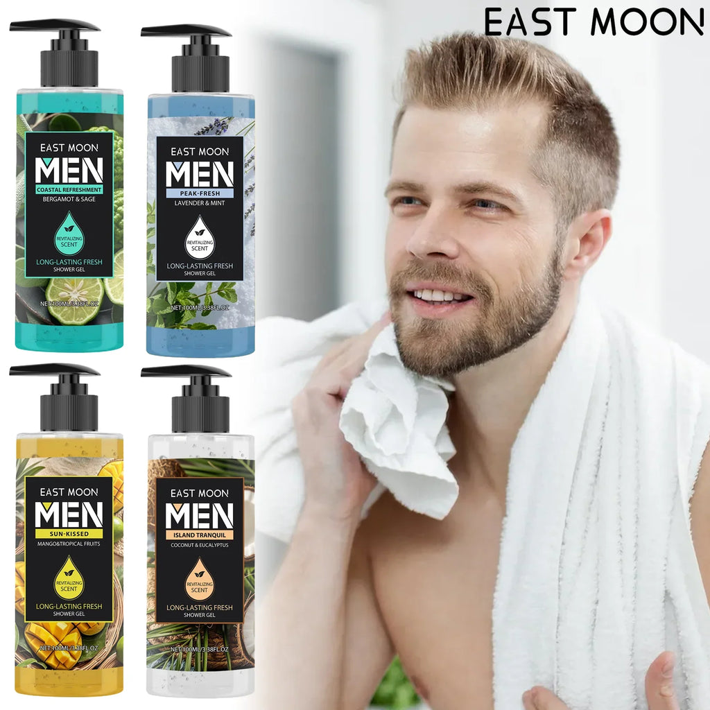 Men's Eucalyptus Coconut Body Wash Deep Cleansing Shower Gel Refreshing Scent Long Lasting Fragrance Oil Control 100ml