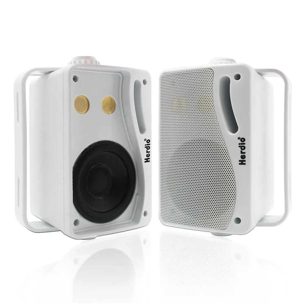 Herdio 3.5'' 2 STÜCK Passive Outdoor-Lautsprecher, kabelgebunden, wasserdicht, 200W, 3-Wege, hochwertige montierbare Wandlautsprecher mit überragendem Klang