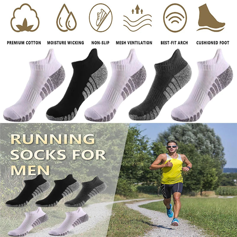 3 Paar professionelle Lauf-Sport-Fitness-Knöchelsocken Herren Handtuchsocken Outdoor-Sport Kurze Socken Herren und Damen Socken GIFRS