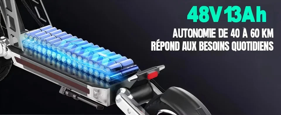TODIMART G2 ABE E-Scooter, 48V 13Ah, 500W, 40-45km Reichweite, 20km/h, Doppelte Stoßdämpfer, Doppelte Scheibenbremsen, 10-Zoll Offroad-Reifen