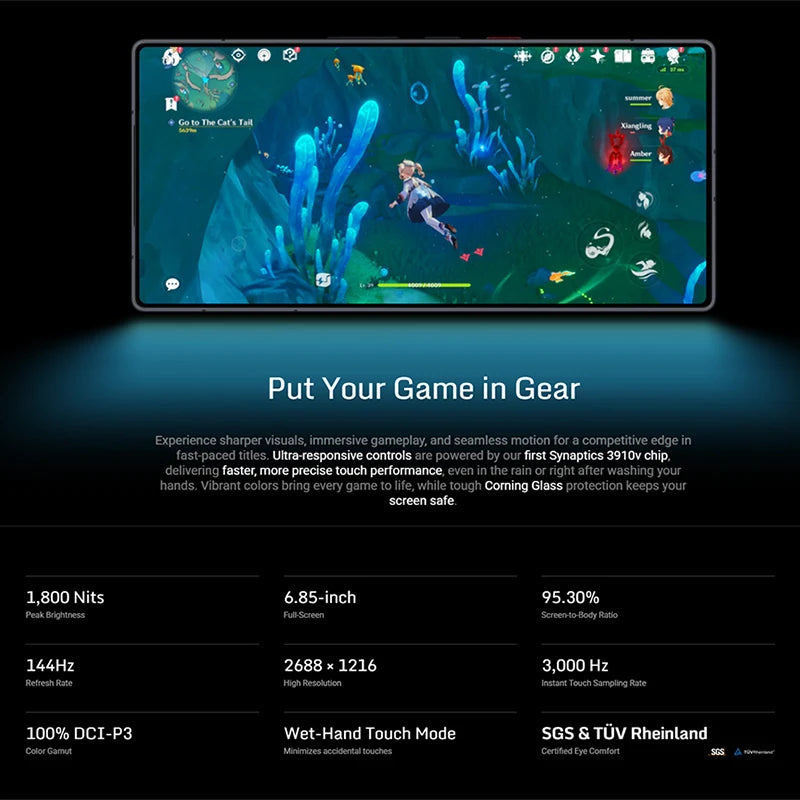 (Gebrauchtes) Gaming-Handy RedMagic 11 Pro 5G, Internationale Version, Bildschirm Ins, Prozessor-Typ 8 Elite Gen 5, Akku-mAh, 50 MP Kamera, NFC-kompatibel