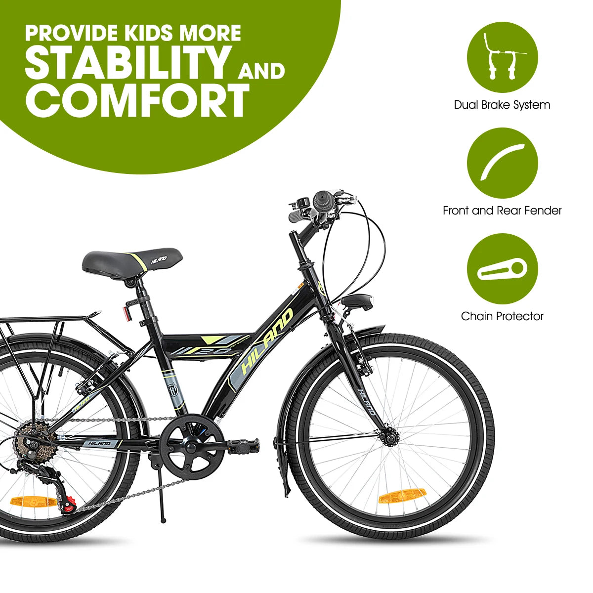Hiland 20/24 Zoll Kinder Mountainbike für Jungen und Mädchen von 6-10 Jahren mit Shimano 6-Gang Schaltung