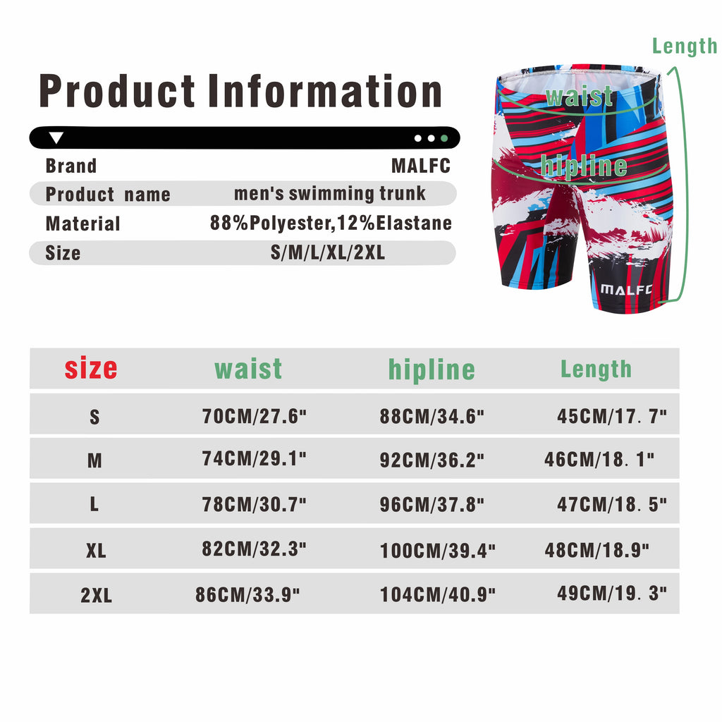 MALFC Sommer Herren Badehose Trainings-Badehose Schnelltrocknend Strand Badehose Schwimmbekleidung Sport-Tights Surf-Shorts