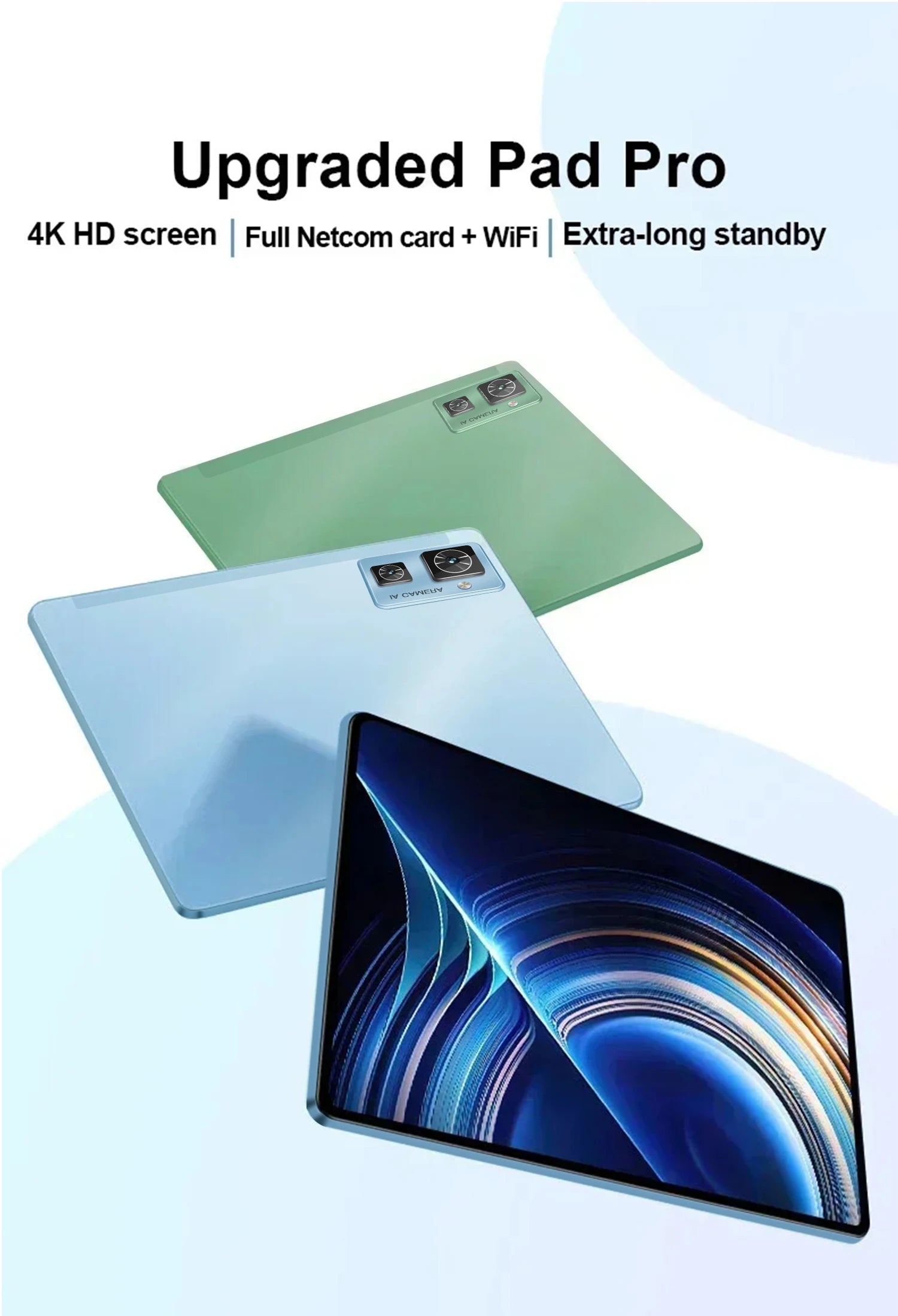 Sauenaneo PC Tablet 4 GB RAM 64 GB ROM (1 TB Erweiterung) unterstützt Google Office Dual-SIM-Karten Dual-Kameras Android 11
