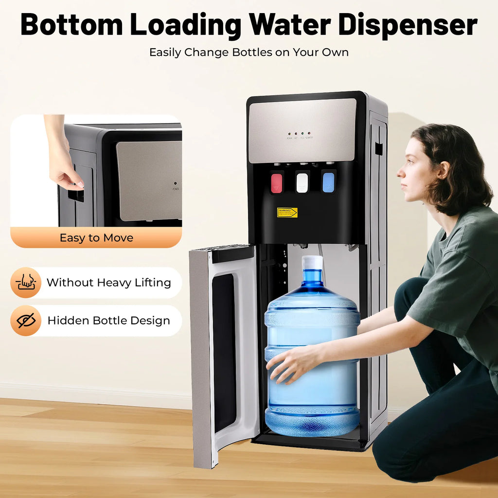 Elektrischer Warm- und Kaltwasserspender, vielseitiger stehender Wasserspender mit unterer Beladung für Zuhause und Büro, 110V US/220V EU