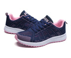 Damen Freizeitschuhe Mode Atmungsaktive Walking Mesh Flache Schuhe Sneakers Weiß Damen Fußbekleidung