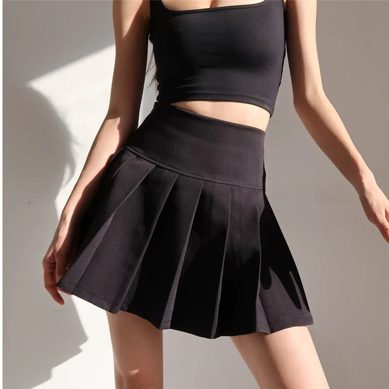 Amerikanischer Schulstil Y2K Sommer Kurzer Faltenrock Für Damen 2024 Hohe Taille Sexy Hotsweet Minirock Weiblich