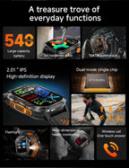 2025Neue GPS Smartwatch für Xiaomi IOS Militärkompass Taschenlampe Smartwatch Herren 10ATM Wasserdicht 100+Sportmodi BT Anruf Uhr
