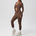 3-teiliges Sportbekleidung Yoga-Set Gym Sport-BH Reißverschlussjacke Leggings Kleidung Sportbekleidung Yoga-Anzüge für Damen Fitness-Set Trainingsanzug