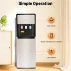 Elektrischer Warm- und Kaltwasserspender, vielseitiger stehender Wasserspender mit unterer Beladung für Zuhause und Büro, 110V US/220V EU