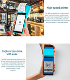Scangle SP01 POS-System mit NFC für Sumup 5,5 Zoll BT Terminal Handheld POS WIFI Android PDAs POS mit NFC-Leser 58MM Drucker