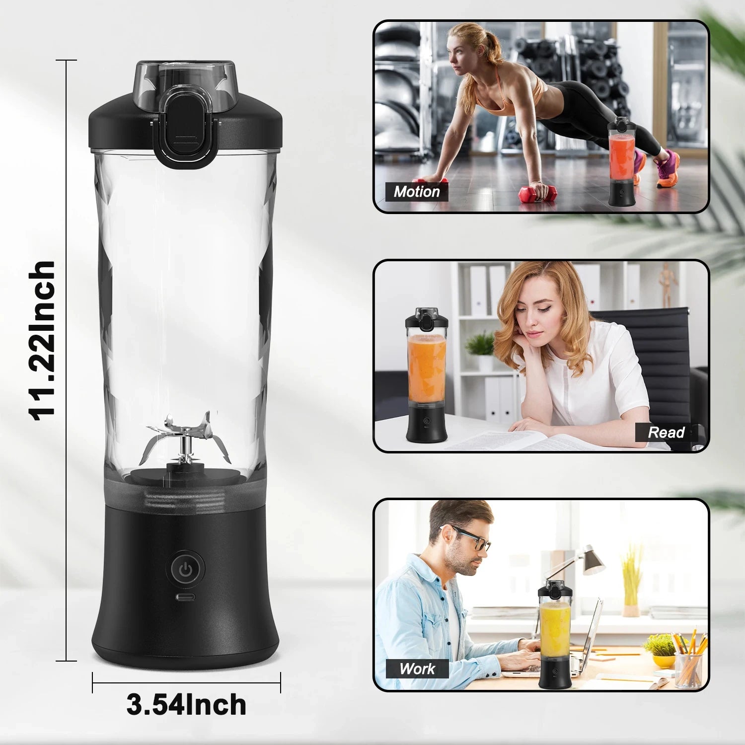 Neuer tragbarer Mixer 600ML Elektrischer Entsafter Fruchtmixer 4000mAh USB wiederaufladbarer Smoothie Mini Mixer Persönlicher Entsafter farbenfroh