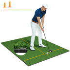 Golf-Übungsmatte mit Kunstrasen, 1,5 x 1,2 Meter, Indoor/Outdoor Abschlagmatte mit Gummi-Tees & Ausrichtungshilfen, Golfmatte