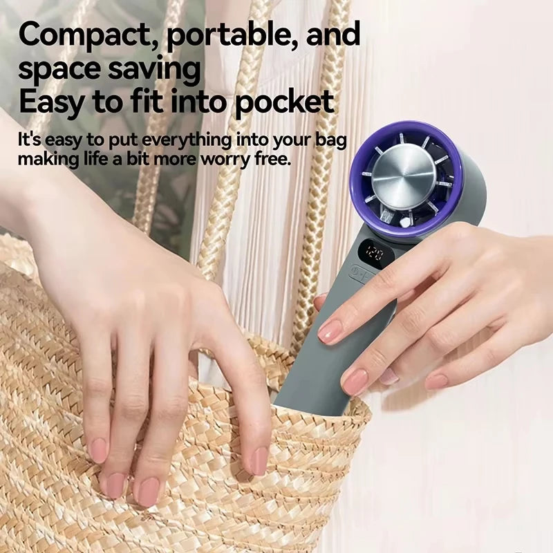 3000 mAh Handheld Mini-Ventilator Elektrischer Handventilator Eiskompresse Hochgeschwindigkeitskühlung USB wiederaufladbar Tragbares LED-Digitaldisplay Zweitbild