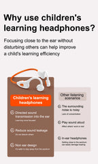 Air-Conduction-Stereo-Kopfhörer Kinder Open-Ear-Bluetooth-6.0-Ohrhörer Drahtlose Geräuschunterdrückung Lern-Musik-Headset Ohrbügel