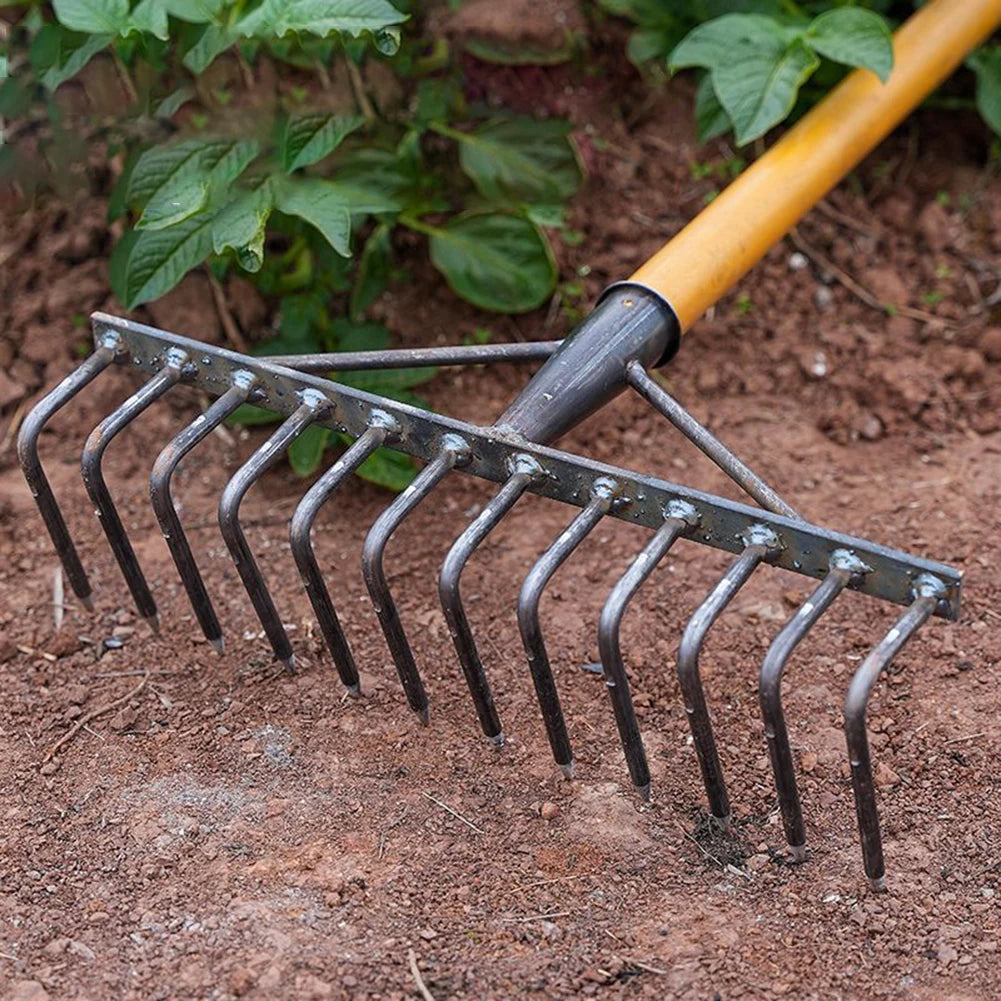 Jäthacke Rechen 4/7/9/12 Zinken Landwirtschaftliches Werkzeug Jätvertikutierer Artefakt Landwirtschaftliche Nagelharke Kohlenstoffstahl Gartenjätwerkzeuge