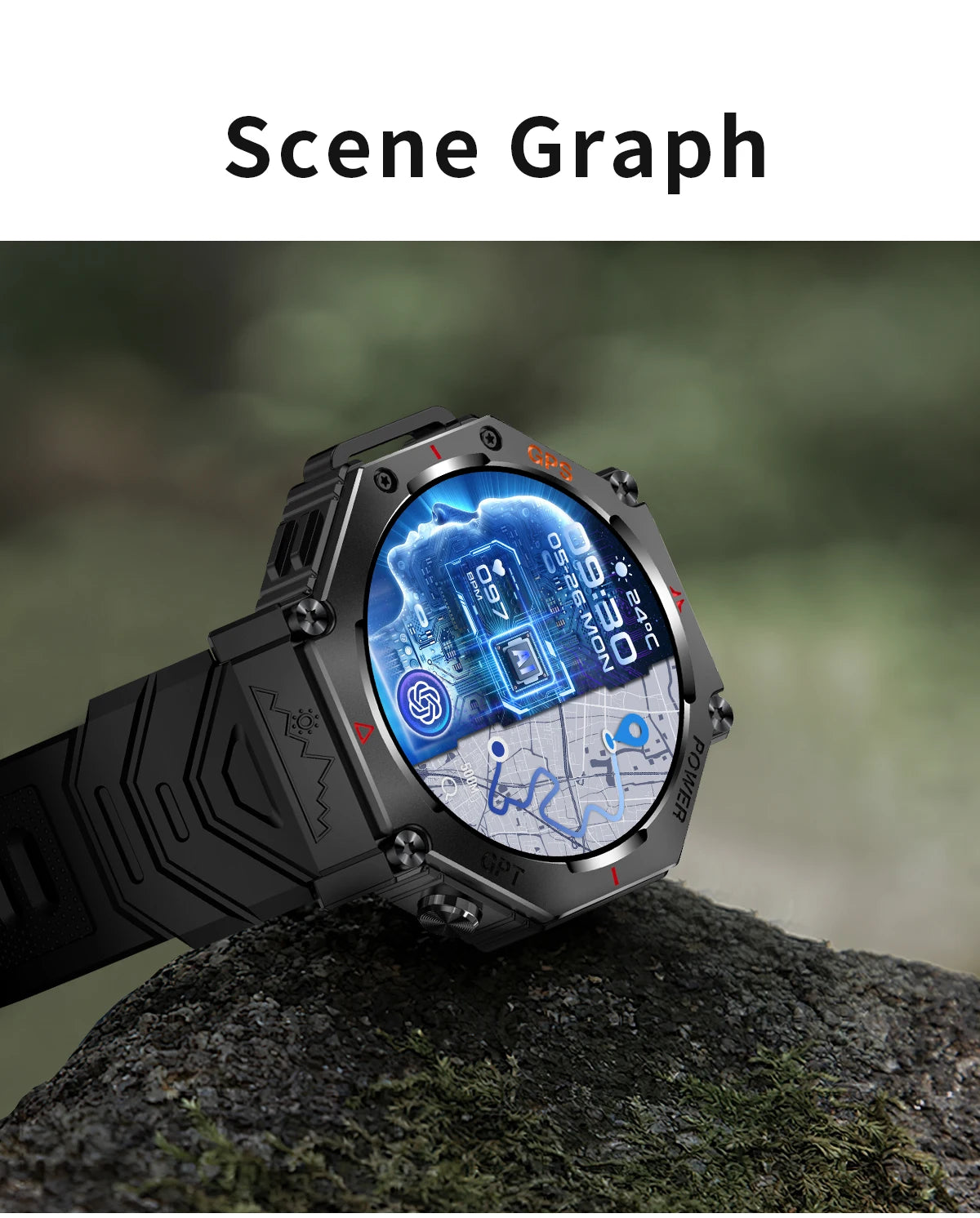 T-Rex 3 Ultra Militärische GPS-Smartwatch 10ATM Wasserdicht Kompass Höhenmesser Barometer AMOLED Herren HD Anruf Sport-Smartwatch