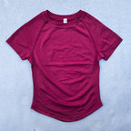 Nahtloses Yoga-Top für Damen Kurzarm Gym Crop Top Leichtgewichtige Yoga-Shirts Fitness-Gym-Shirts Elastische Sport-Shirts